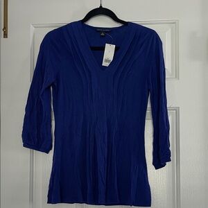 Banana Republic Royal Blue V-Neck Blouse - NEW